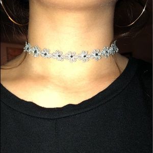 blue flower choker
